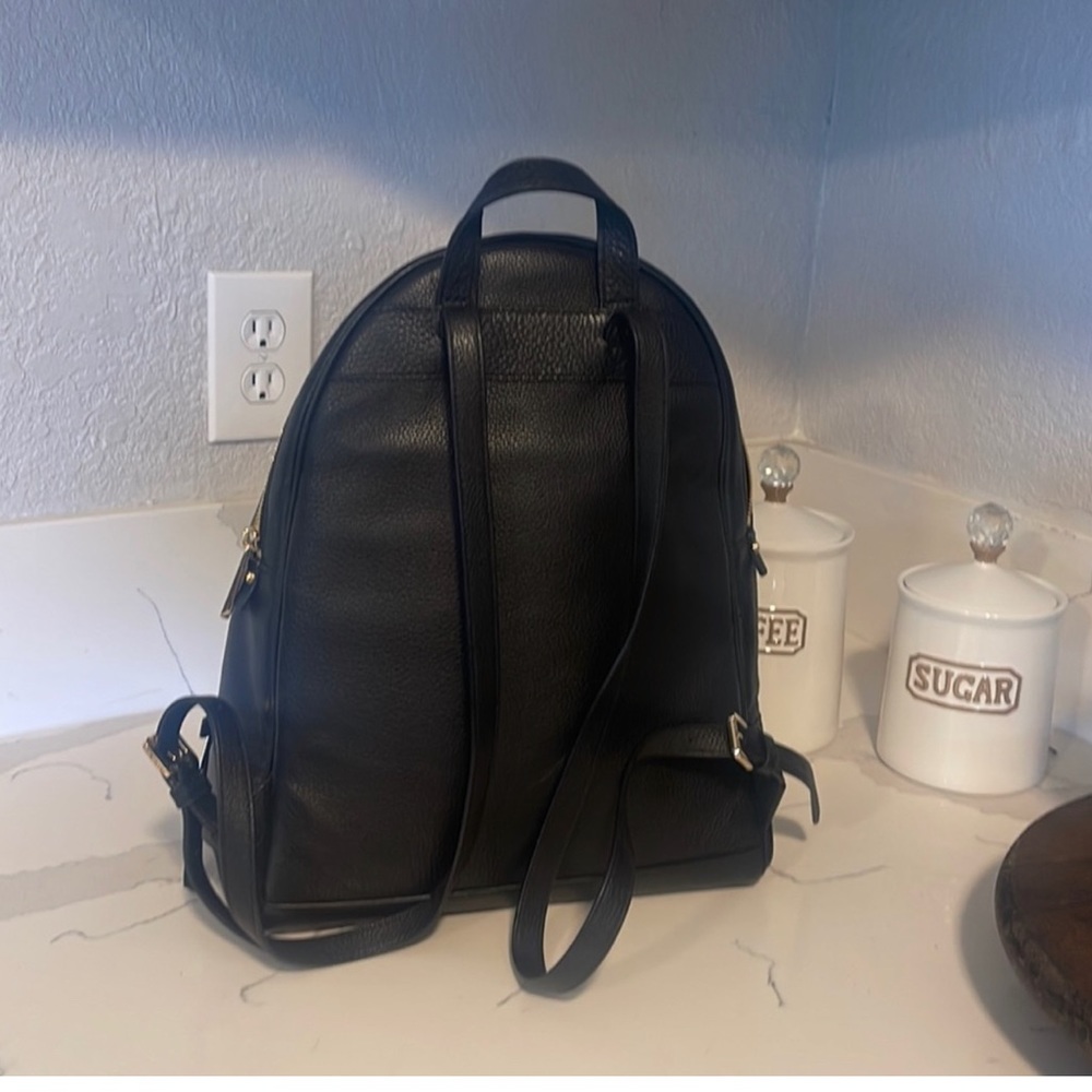 Michael Kors Black Leather Backpack with Gold Hardware - Picture 4 of 8